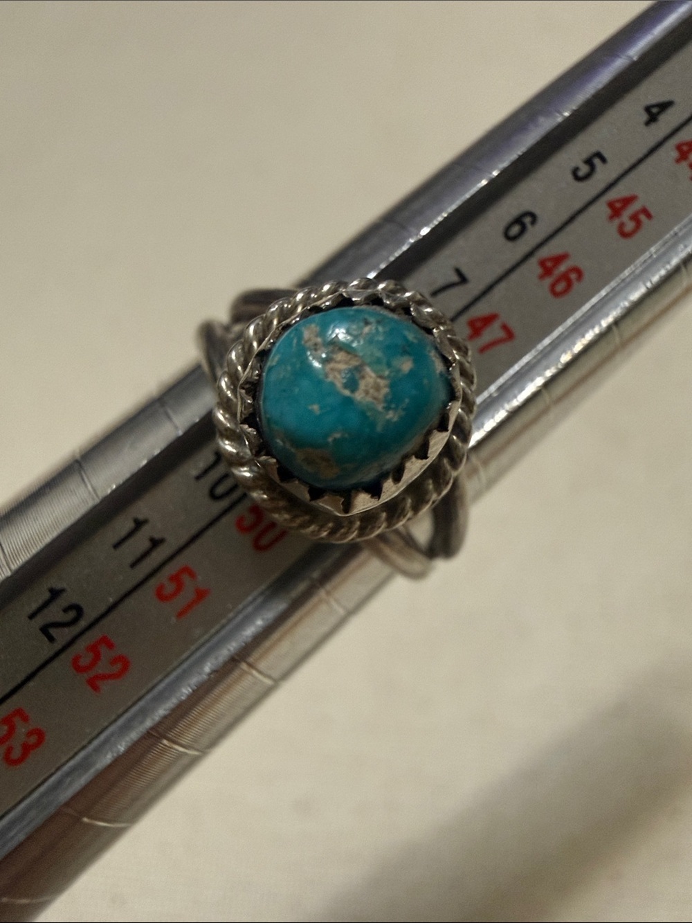 Native Sterling Turquoise Cocktail Ring size 5 - Picture 2 of 9